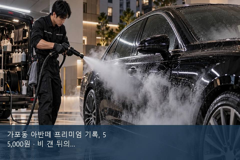 가포동 아반떼 프리미엄 기록, 55,000원 · 비 갠 뒤의 작업