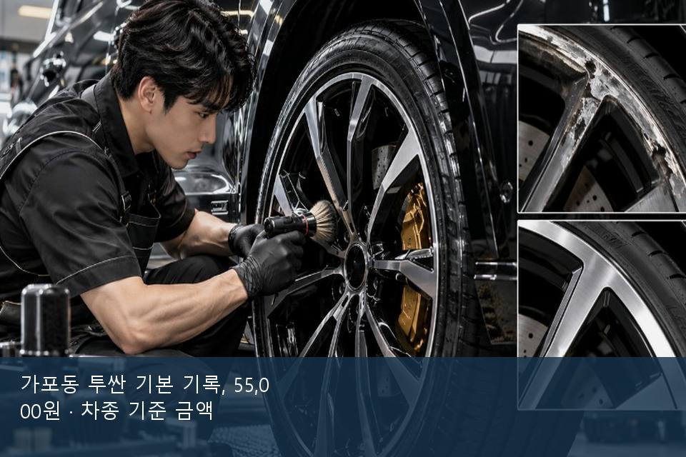 가포동 투싼 기본 기록, 55,000원 · 차종 기준 금액